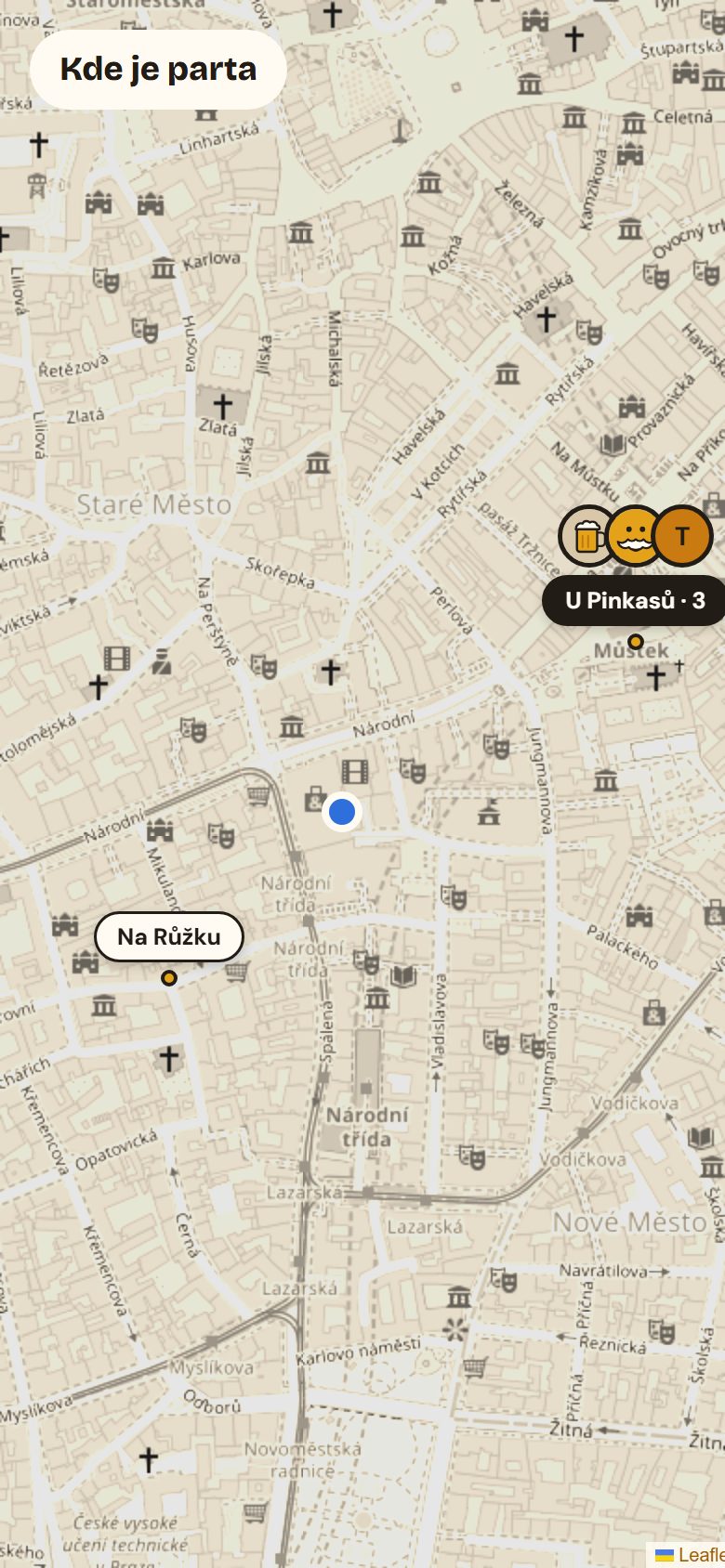 Mapa party: kdo je v které hospodě